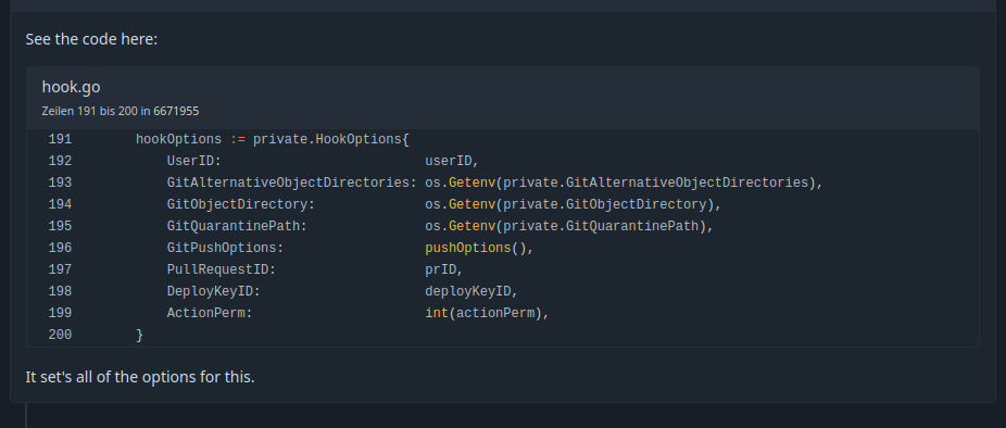 Rendered result of a permalink code reference